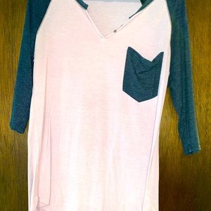 Pink and grey baseball style shirt from Rue 21